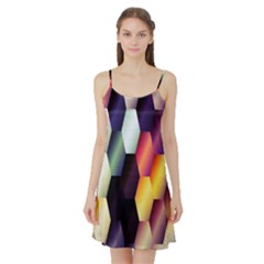 Colorful Hexagon Pattern Satin Night Slip by Nexatart