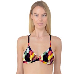 Colorful Hexagon Pattern Reversible Tri Bikini Top by Nexatart