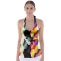 Colorful Hexagon Pattern Babydoll Tankini Top View1