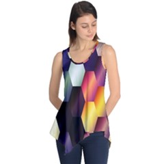 Colorful Hexagon Pattern Sleeveless Tunic by Nexatart