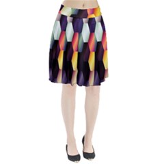 Colorful Hexagon Pattern Pleated Skirt by Nexatart