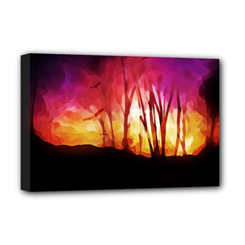 Fall Forest Background Deluxe Canvas 18  X 12   by Nexatart