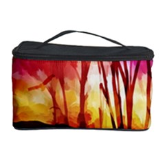 Fall Forest Background Cosmetic Storage Case by Nexatart