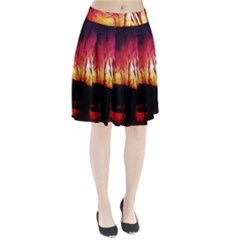 Fall Forest Background Pleated Skirt by Nexatart