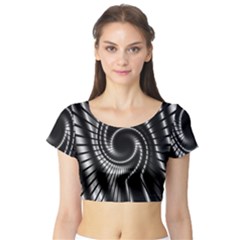 Abstract Background Resembling To Metal Grid Short Sleeve Crop Top (tight Fit) by Nexatart