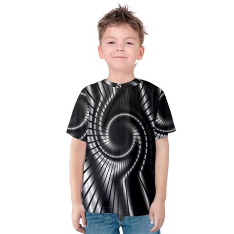 Abstract Background Resembling To Metal Grid Kids  Cotton Tee by Nexatart