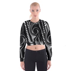 Abstract Background Resembling To Metal Grid Women s Cropped Sweatshirt by Nexatart