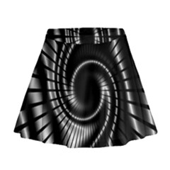 Abstract Background Resembling To Metal Grid Mini Flare Skirt by Nexatart