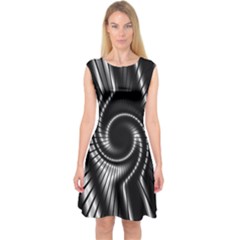 Abstract Background Resembling To Metal Grid Capsleeve Midi Dress by Nexatart