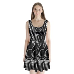 Abstract Background Resembling To Metal Grid Split Back Mini Dress  by Nexatart