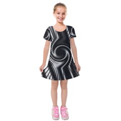 Abstract Background Resembling To Metal Grid Kids  Short Sleeve Velvet Dress by Nexatart