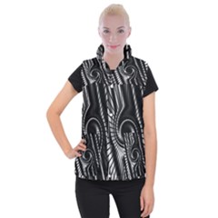 Abstract Background Resembling To Metal Grid Women s Button Up Puffer Vest by Nexatart