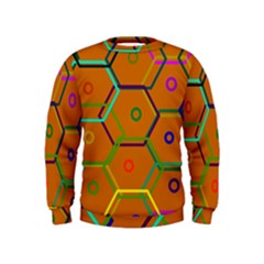 Color Bee Hive Color Bee Hive Pattern Kids  Sweatshirt by Nexatart