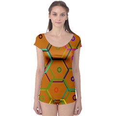 Color Bee Hive Color Bee Hive Pattern Boyleg Leotard  by Nexatart