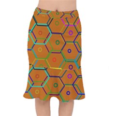 Color Bee Hive Color Bee Hive Pattern Mermaid Skirt by Nexatart