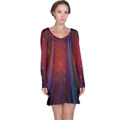 Bright Background With Stars And Air Curtains Long Sleeve Nightdress by Nexatart