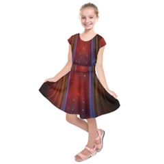 Bright Background With Stars And Air Curtains Kids  Short Sleeve Dress by Nexatart