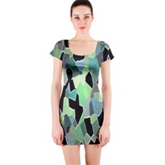 Wallpaper Background With Lighted Pattern Short Sleeve Bodycon Dress by Nexatart