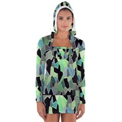 Wallpaper Background With Lighted Pattern Women s Long Sleeve Hooded T-shirt by Nexatart