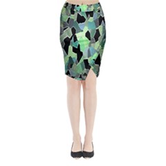 Wallpaper Background With Lighted Pattern Midi Wrap Pencil Skirt by Nexatart