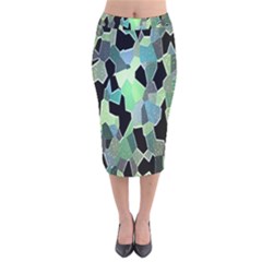 Wallpaper Background With Lighted Pattern Velvet Midi Pencil Skirt by Nexatart