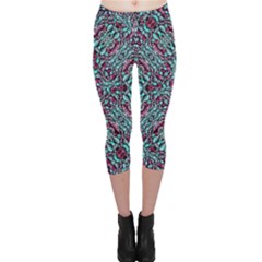 Stylized Texture Luxury Ornate Capri Leggings  by dflcprintsclothing