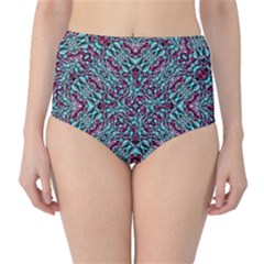 Stylized Texture Luxury Ornate High-waist Bikini Bottoms