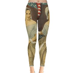 Betsy Ross Author Of The First American Flag And Seal Patriotic Usa Vintage Portrait Leggings  by yoursparklingshop