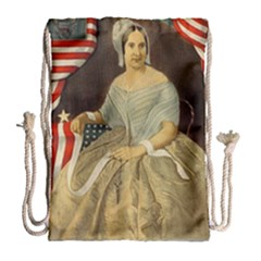 Betsy Ross Author Of The First American Flag And Seal Patriotic Usa Vintage Portrait Drawstring Bag (large) by yoursparklingshop