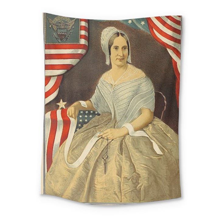 Betsy Ross Author of The First American Flag and Seal Patriotic USA Vintage Portrait Medium Tapestry