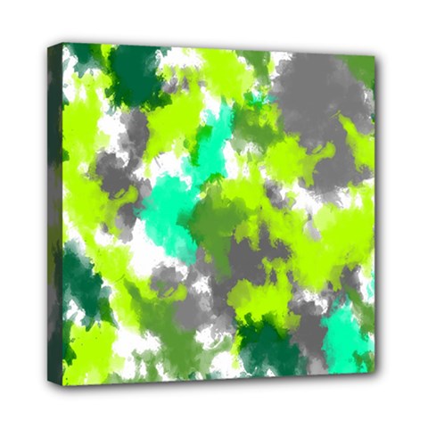 Abstract Watercolor Background Wallpaper Of Watercolor Splashes Green Hues Mini Canvas 8  X 8 