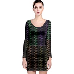 Multicolor Pattern Digital Computer Graphic Long Sleeve Bodycon Dress by Nexatart