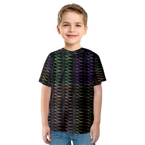 Multicolor Pattern Digital Computer Graphic Kids  Sport Mesh Tee by Nexatart