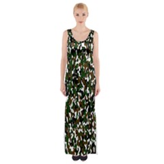 Camouflaged Seamless Pattern Abstract Maxi Thigh Split Dress