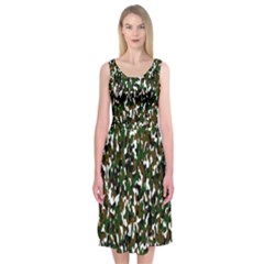 Camouflaged Seamless Pattern Abstract Midi Sleeveless Dress by Nexatart