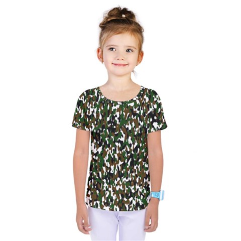 Camouflaged Seamless Pattern Abstract Kids  One Piece Tee by Nexatart