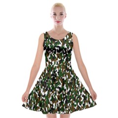 Camouflaged Seamless Pattern Abstract Velvet Skater Dress by Nexatart