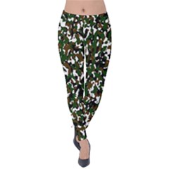 Camouflaged Seamless Pattern Abstract Velvet Leggings by Nexatart