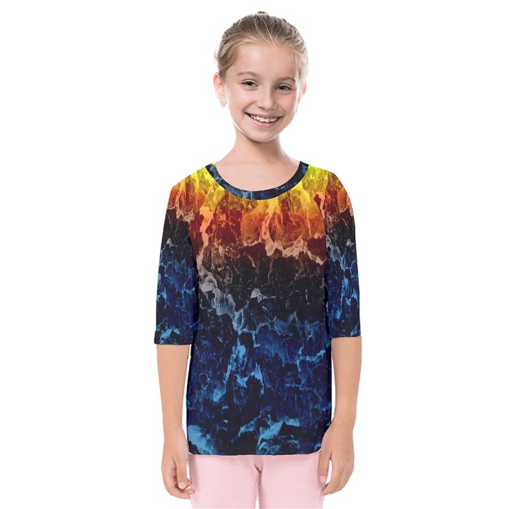 Abstract Background Kids  Quarter Sleeve Raglan Tee