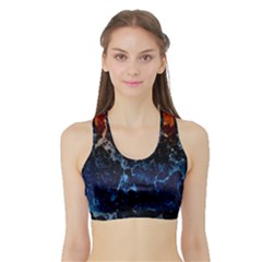 Abstract Background Sports Bra With Border