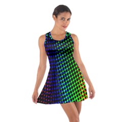 Digitally Created Halftone Dots Abstract Background Design Cotton Racerback Dress by Nexatart