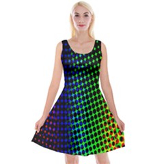 Digitally Created Halftone Dots Abstract Background Design Reversible Velvet Sleeveless Dress