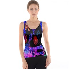 Grunge Abstract In Black Grunge Effect Layered Images Of Texture And Pattern In Pink Black Blue Red Tank Top