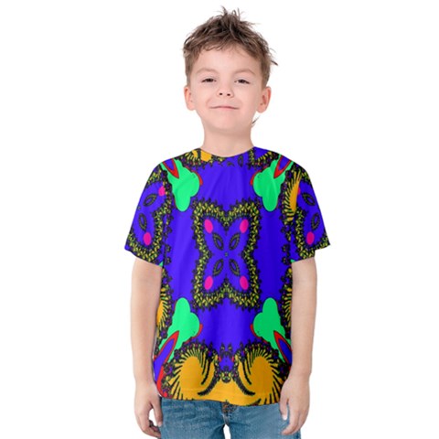 Digital Kaleidoscope Kids  Cotton Tee by Nexatart