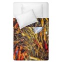 Abstract In Orange Sealife Background Abstract Of Ocean Beach Seaweed And Sand With A White Feather Duvet Cover Double Side (Single Size) View1