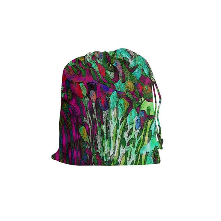 Bright Tropical Background Abstract Background That Has The Shape And Colors Of The Tropics Drawstring Pouches (Medium) 