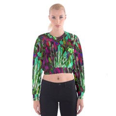 Bright Tropical Background Abstract Background That Has The Shape And Colors Of The Tropics Women s Cropped Sweatshirt by Nexatart