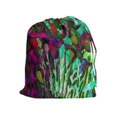 Bright Tropical Background Abstract Background That Has The Shape And Colors Of The Tropics Drawstring Pouches (extra Large) by Nexatart