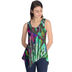 Bright Tropical Background Abstract Background That Has The Shape And Colors Of The Tropics Sleeveless Tunic by Nexatart