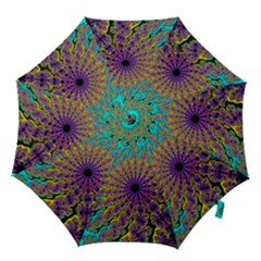 Beautiful Mandala Created With Fractal Forge Hook Handle Umbrellas (small) by Nexatart